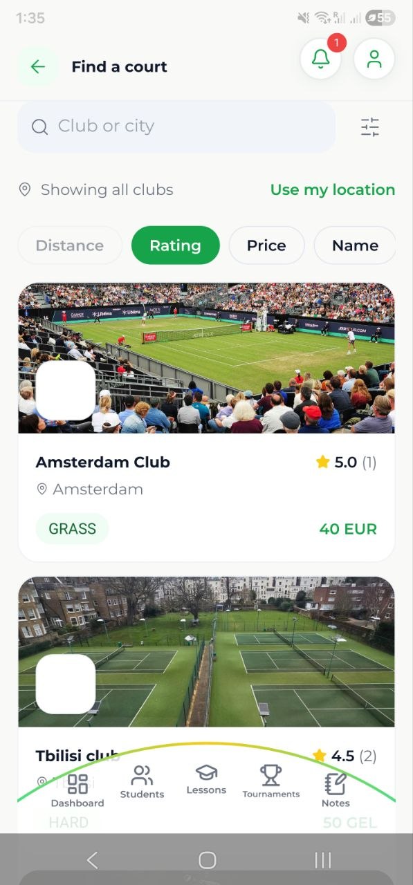 Pick a slot on the live grid, invite partners, pay