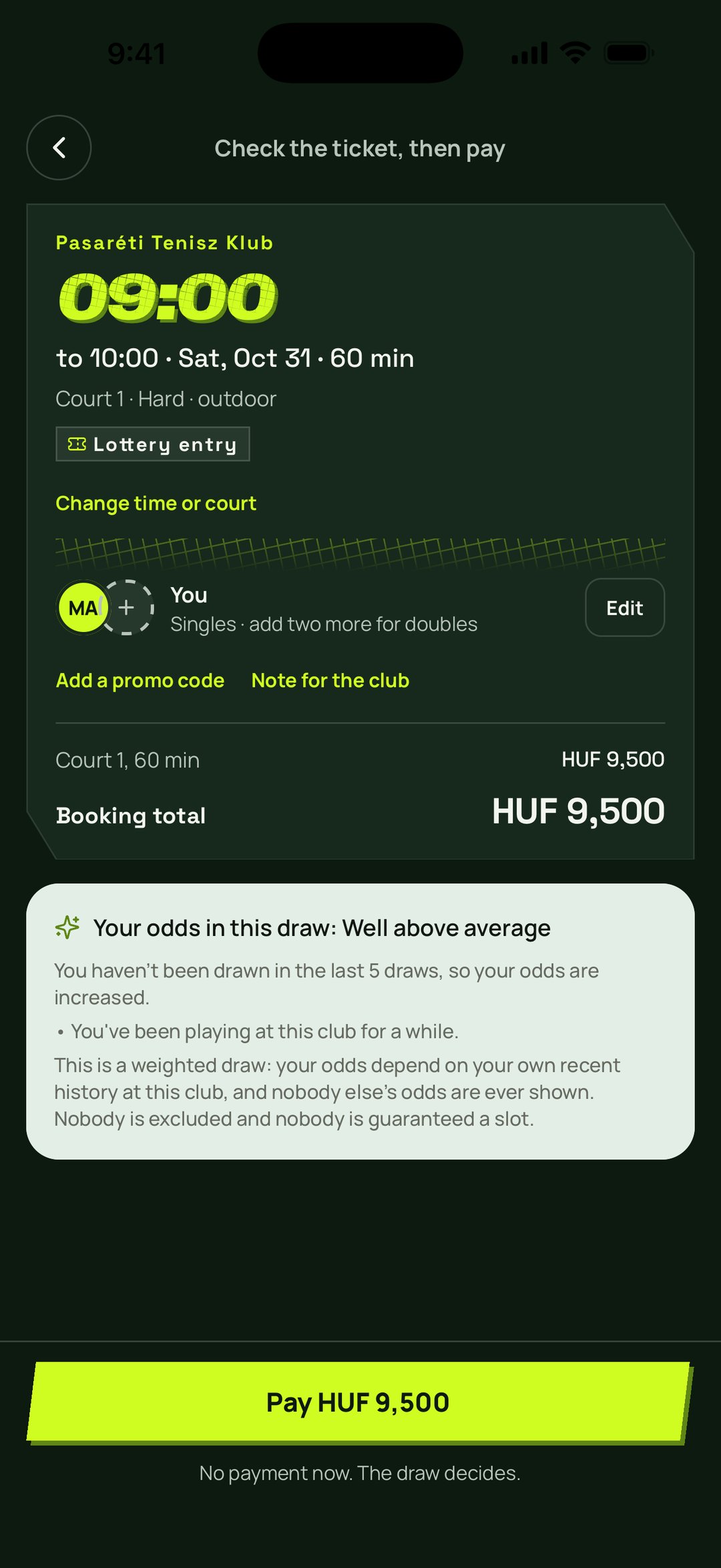 Entering the draw for a peak slot, days before it runs