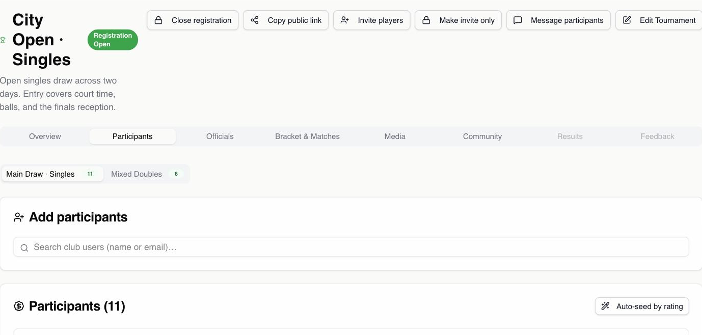 Event builder with multiple category draws
